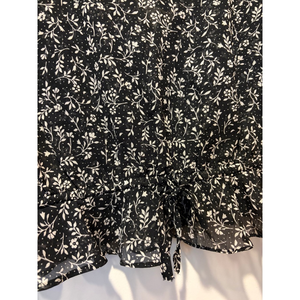 NWT Small Floral Y2K Crop Top Long Sleeve Sheer Coquette Fairy Grunge Z Supply - Picture 2 of 4